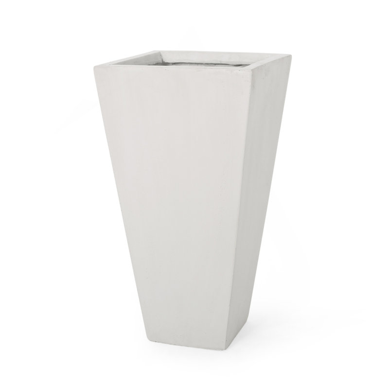 Petit pot à fleurs 13 po MGO, H 24,75 po x l 13 po x P 13 po, Blanc mat
