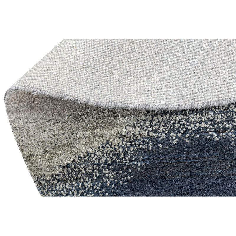 Handmade Silk and Wool Area Rug, Round 8'