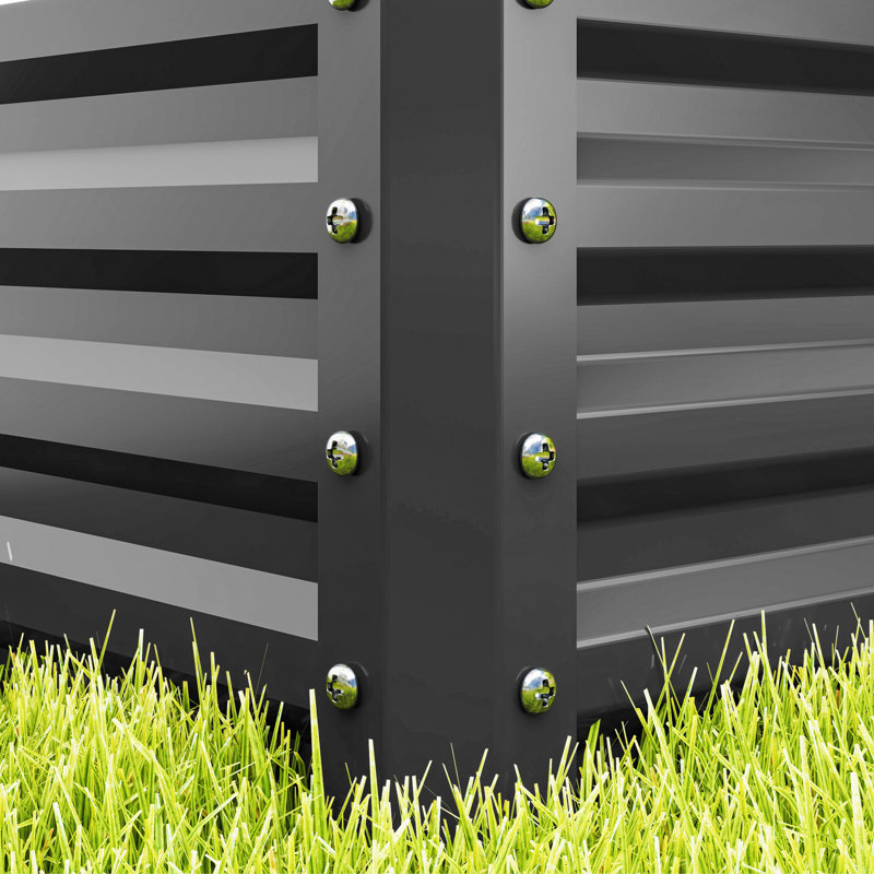 Set of Two Steel Planter Boxes, 30cm H x 110cm W x 50cm D, Light Grey, Set of 2