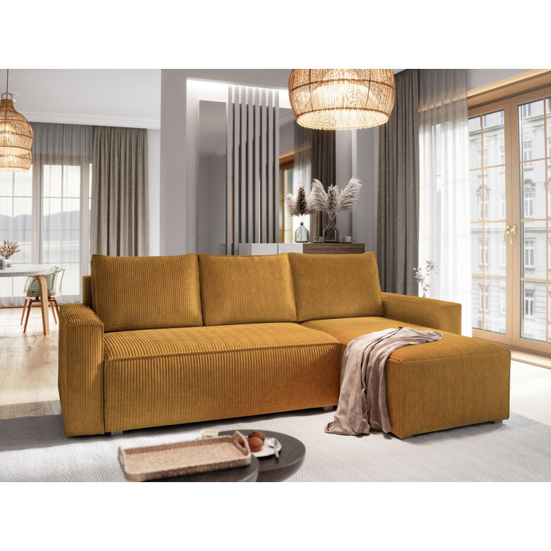 Shanett 3 Seater Sofa Bed, Yellow