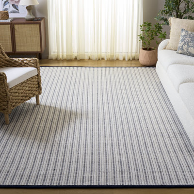 909 Hand Woven Cotton/Wool Striped Rug 