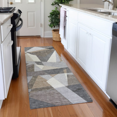 Tapis intérieur / extérieur brun Contoure