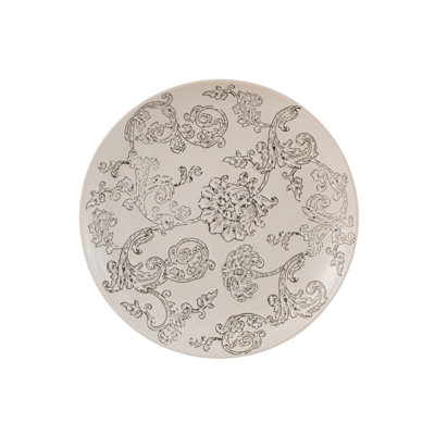 PLATE DECORATIVE ZEN PORCELAIN WHITE/BLACK