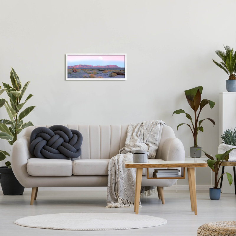 Desert Sun Arid Plateau White Framed Landscape Art