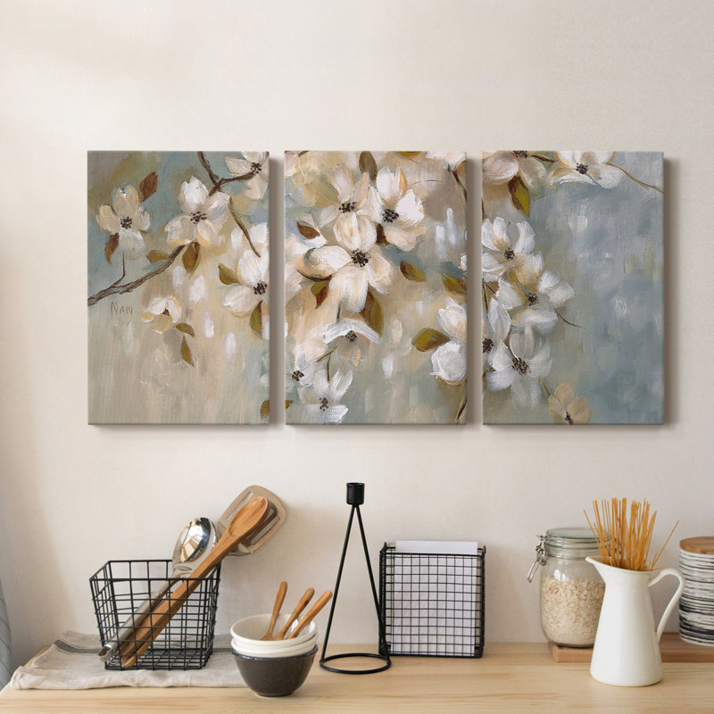«Blossoms Of May» - Toile tendue avec châssis de qualité supérieure - Prêt à être accroché, H 48 po x l 96 po x P 1,5 po