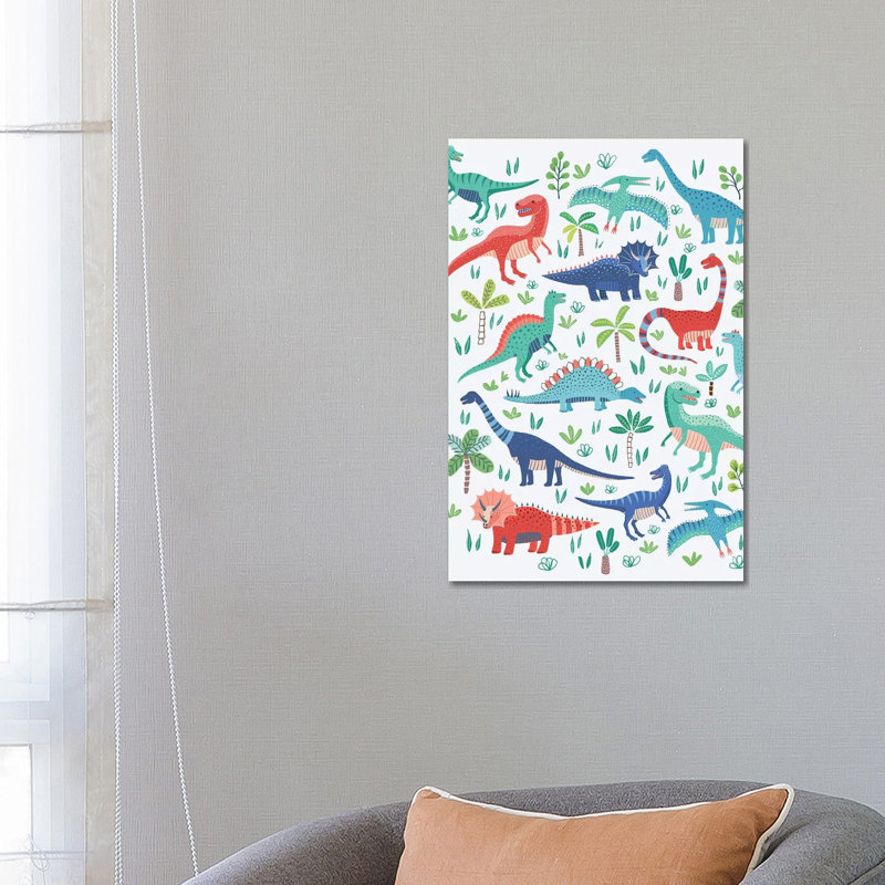 Dino Fun I by Nancy Mckenzie - Wrapped Canvas Gallery-Wrapped Canvas Giclée, 66.04 cm H x 45.72 cm W x 1.91 cm D