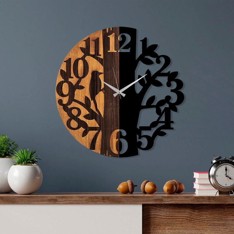 Horloge murale décorative en bois