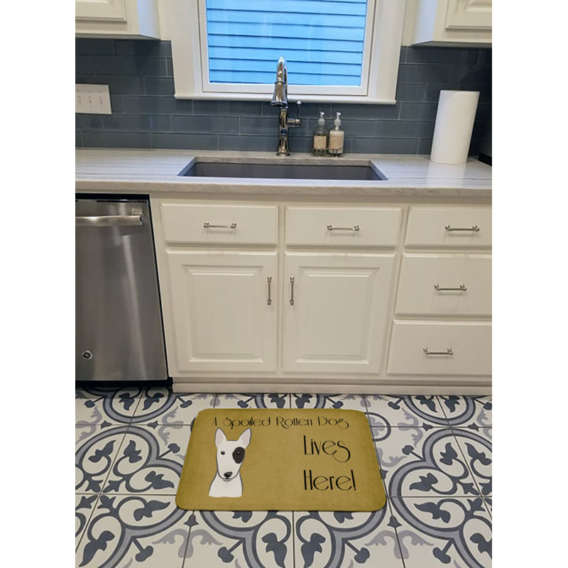 Tapis pour salle de bain en mousse à mémoire de forme pour chien bull terrier