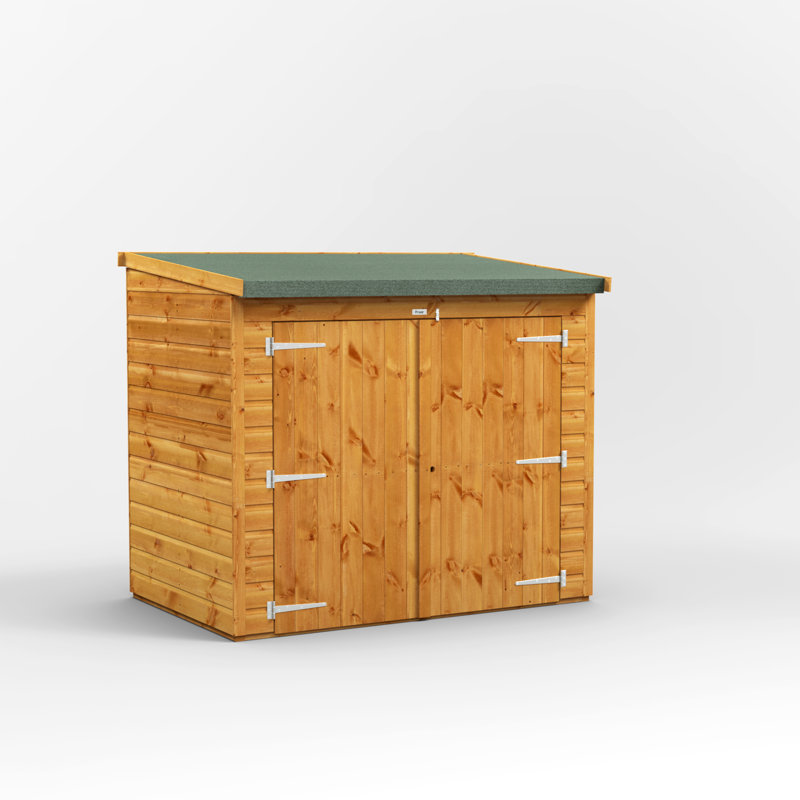 Powersheds 6 x 4ft Pent Timber Tongue & Groove Bike Shed