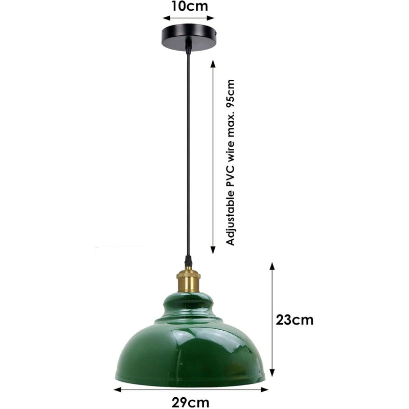1 - Light Dome Pendant, Green