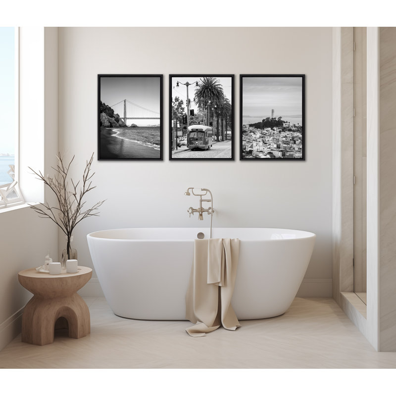 San Francisco Black and White by Crystal Lynn Collins Framed Canvas Wall Art Set