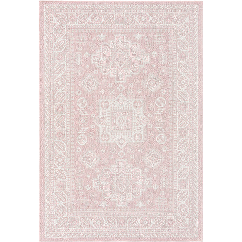 Outdoor Chand Area Rug Pink Color, Rectangle 5'3" x 7'10"