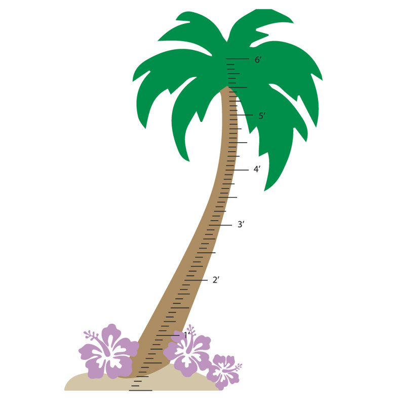 Décalcomanie murale graphique de croissance palm tree, Lilas