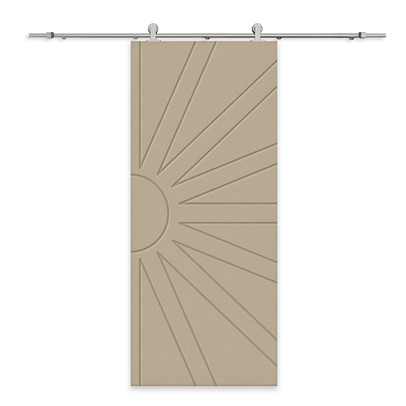 Porte de grange à panneaux et en bois avec quincaillerie d'installation, 36 po x 84 po, Sans finition, Acier inoxydable