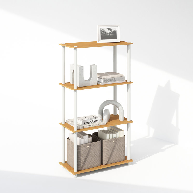 Creekside Plastic Etagere Bookcase, Beech, (4 Shelves) 43.3" H x 23.6" W x 11.6" D