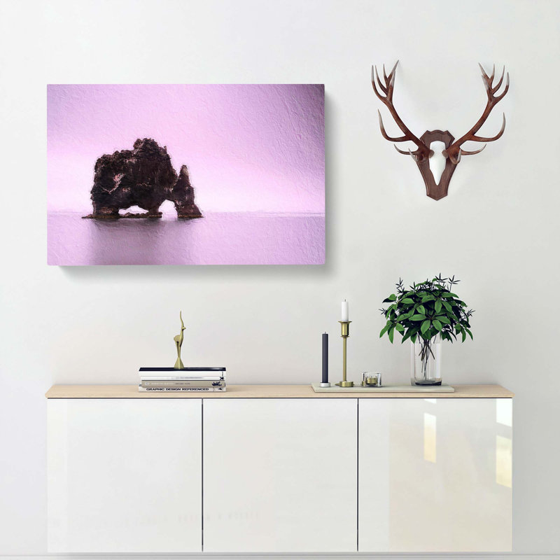 Rock Formation Under A Sky In Iceland - Wrapped Canvas Print, 40cm H x 60cm W x 3cm D