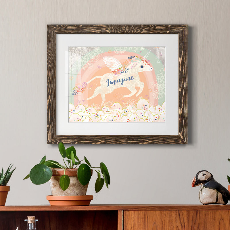 Imagine Licorne - Reproduction de cadre photo sur papier, Noyer, H 24 po x l 18 po x P 1,5 po