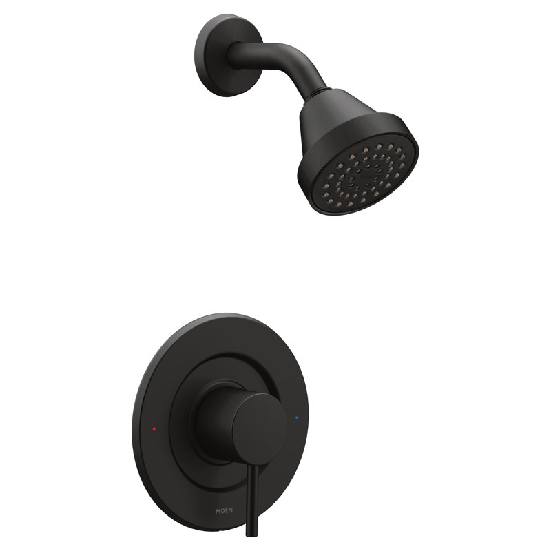 Ensemble de garniture de douche Moi Align Eco-Performance Posi-Temp, valve requise, Noir mat