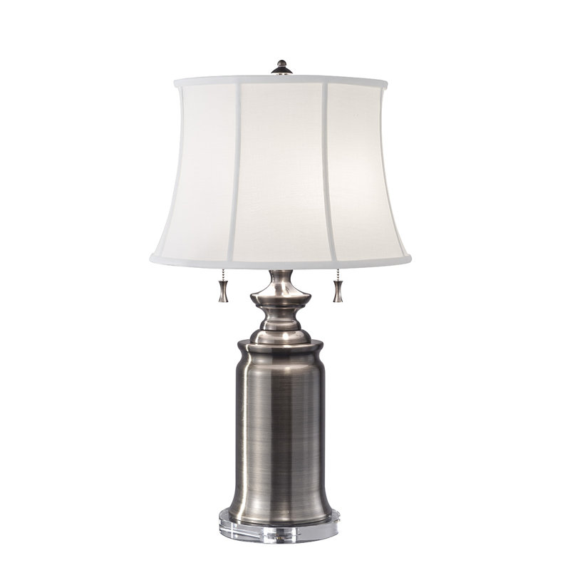 Plattville Metal USB Table Lamp, Antique Nickel