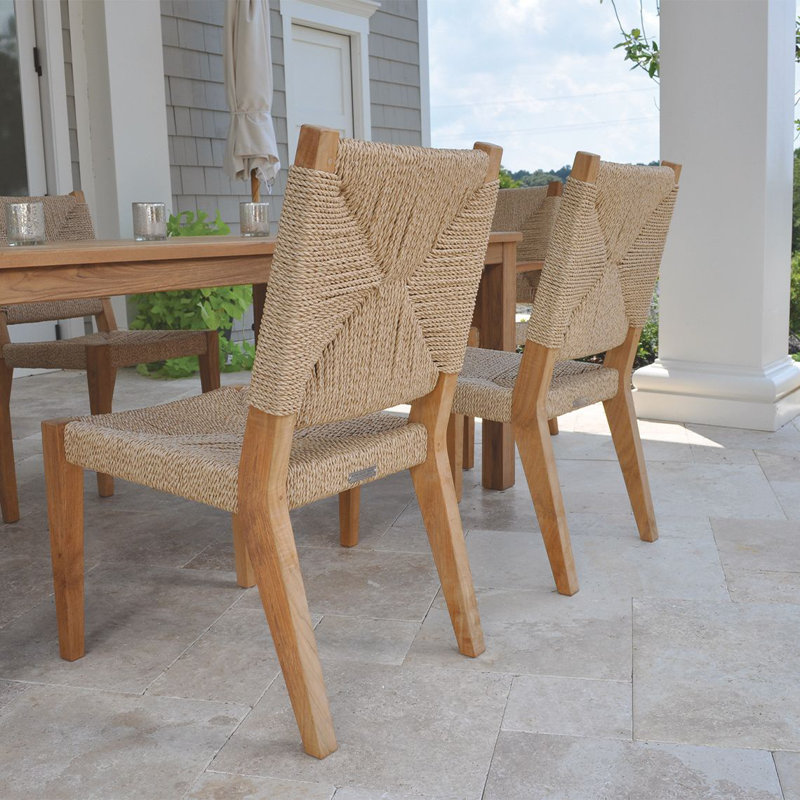 Hadley Teak Patio Dining Side Chair, Natural 