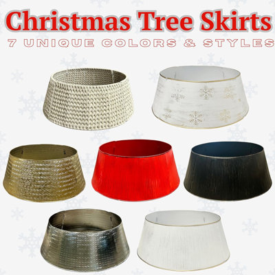 Collier d'arbre en métal, jupe d'arbre de Noël alternative, décorations de Noël pour arbre, anneau d'arbre de Noël en métal, convient à la plupart des supports d'arbre standard, conception de couleur nickel de qualité supérieure