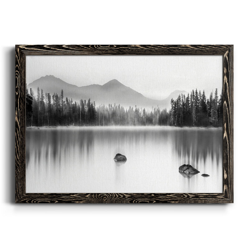 Mountain Reflection - Photographie de cadre photo sur toile, Noir, H 37,5 po x l 27,5 po x P 1,5 po