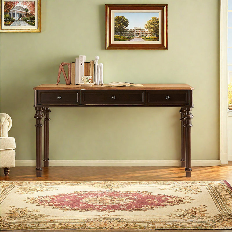 Bureau à domicile de style français, Brun, H 30,71 po x l 62,99 po x P 27,56 po