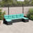 Ebern Designs 7 Piece Patio Sofa Set With Cushions Black Poly Rattan-348583105-348583119