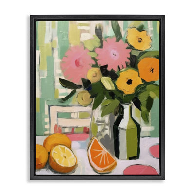  Citrus Slices & Bouquet Canvas Wall Art by LSR Design Studio