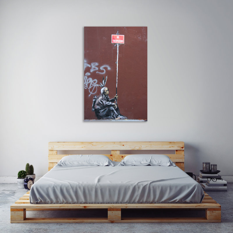 No Trespassing by Banksy - Wrapped Canvas Print, 122cm H x 81cm W x 4cm D