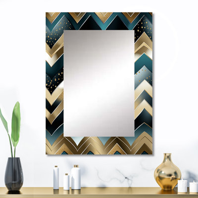 Metallic Chevron Elegance Patter - Chevron Mirror Wall Decor