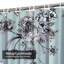 Rideau de douche imperméable à motif floral noir et blanc avec 12 crochets-1822745868