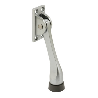 Solid Brass with Brushed Chrome Finish, Heavy Duty Door Holder (Single Pack)