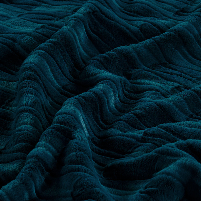 Jeté tricoté, 60 po x 70 po, Bleu sarcelle
