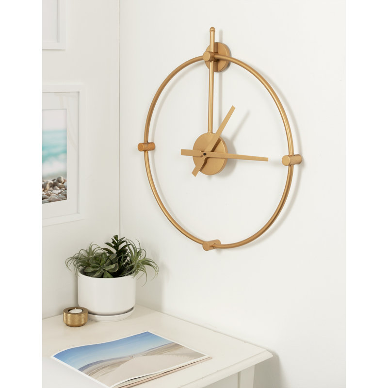 24.25" Wall Clock, Gold