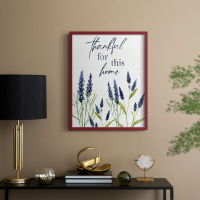 «Thankful for this Home», reproduction encadrée - bois massif