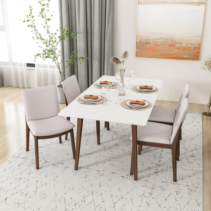 Ensemble repas pour 4 personnes Dipson, Blanc, Beige