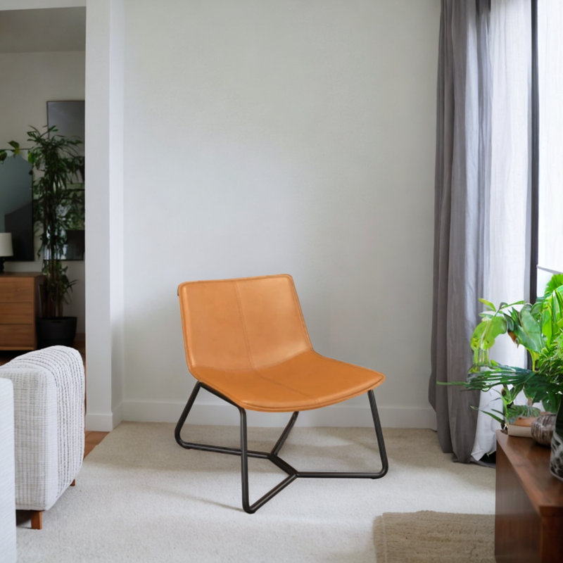 Chaise Lope, Simili cuir brun clair