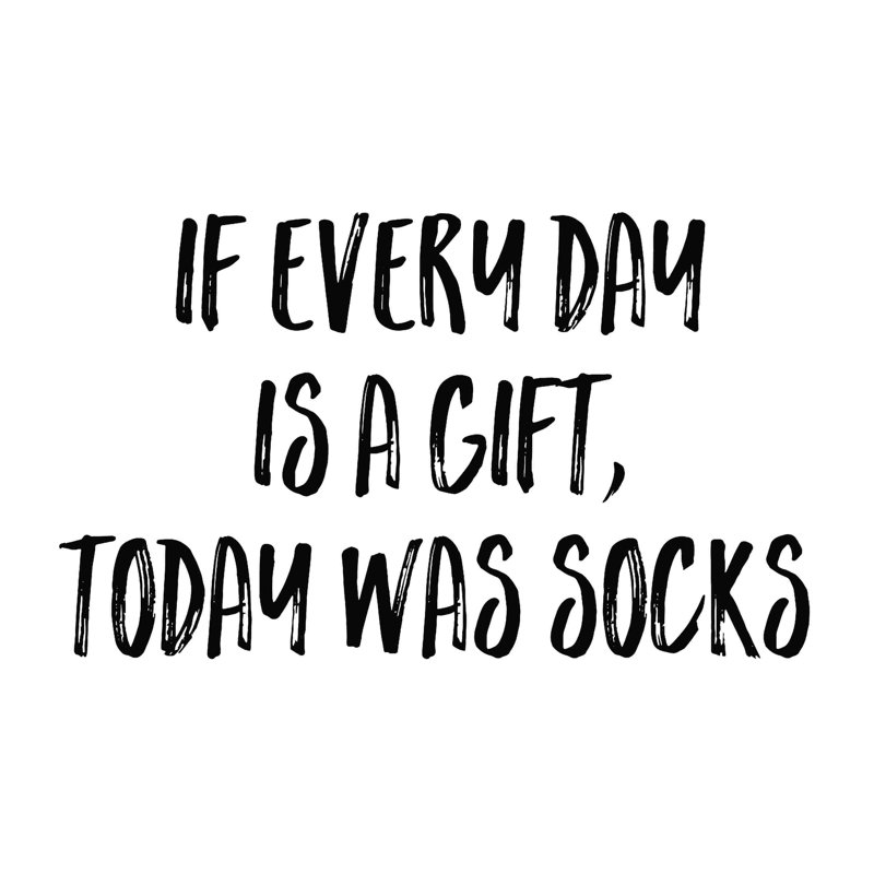 «Today Socks», art textuel sur toile tendue, H 12 po x l 12 po