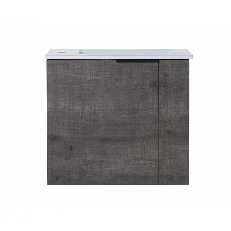 Meuble-lavabo flottant 22 po avec lavabo, Gris