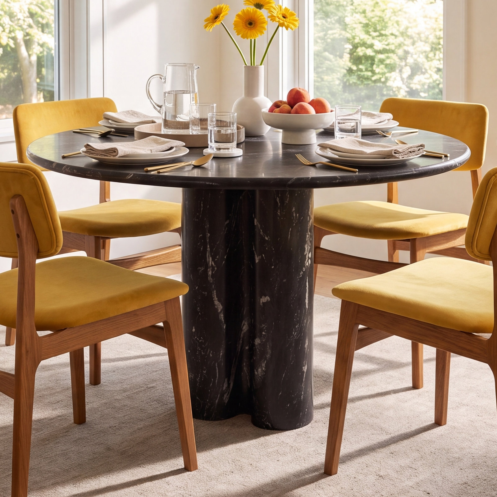 42'' Oval Marble Dining Table