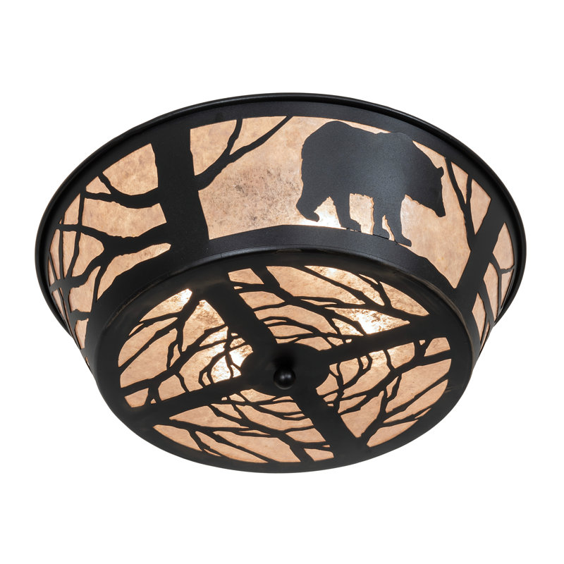 Rustic Lodge 4 - Light Flush Mount, Textured Black