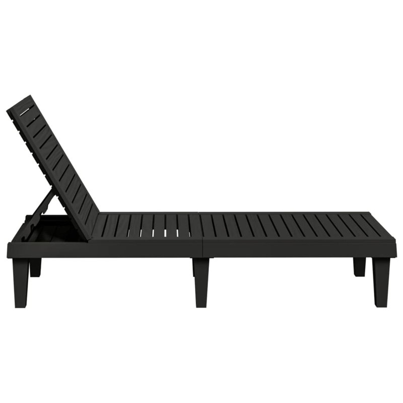 Chaise longue d'extérieur Canesha, Noir
