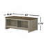 Table basse l 43 po avec tablettes ouvertes à l'avant et à l'arrière, chêne gris