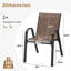 2 chaises de salle à manger d'extérieur empilables en textilène 2 pièces