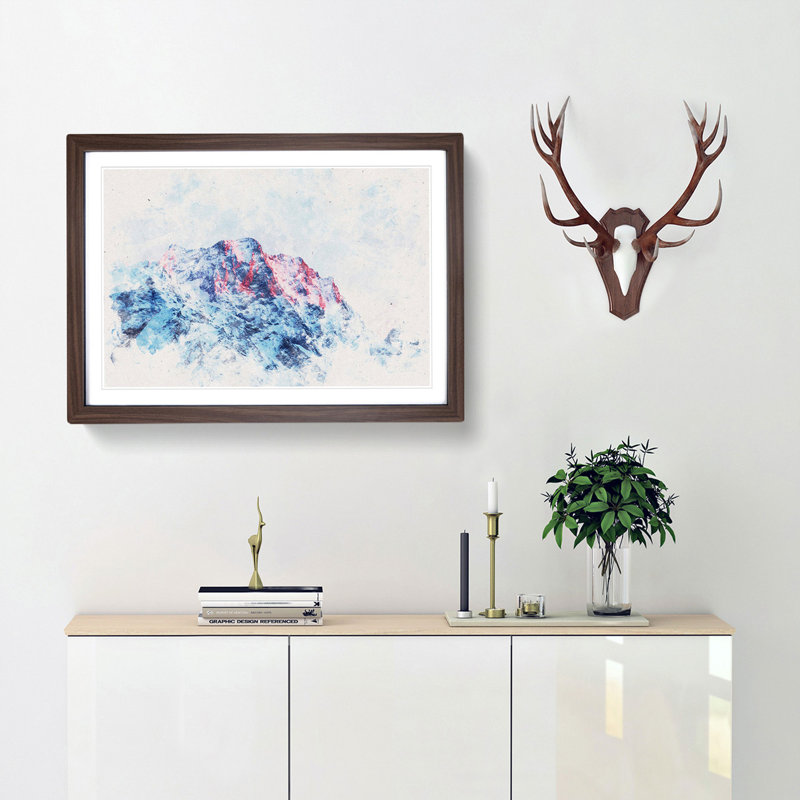 Mountain Peak in Russia - Framed Print, Walnut Framed, 45cm H x 63cm W x 2cm D