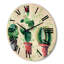 Horloge murale trois cactus en pot d'argile-63902491