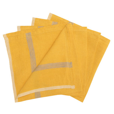 Linen Striped Square Dining Linen Set