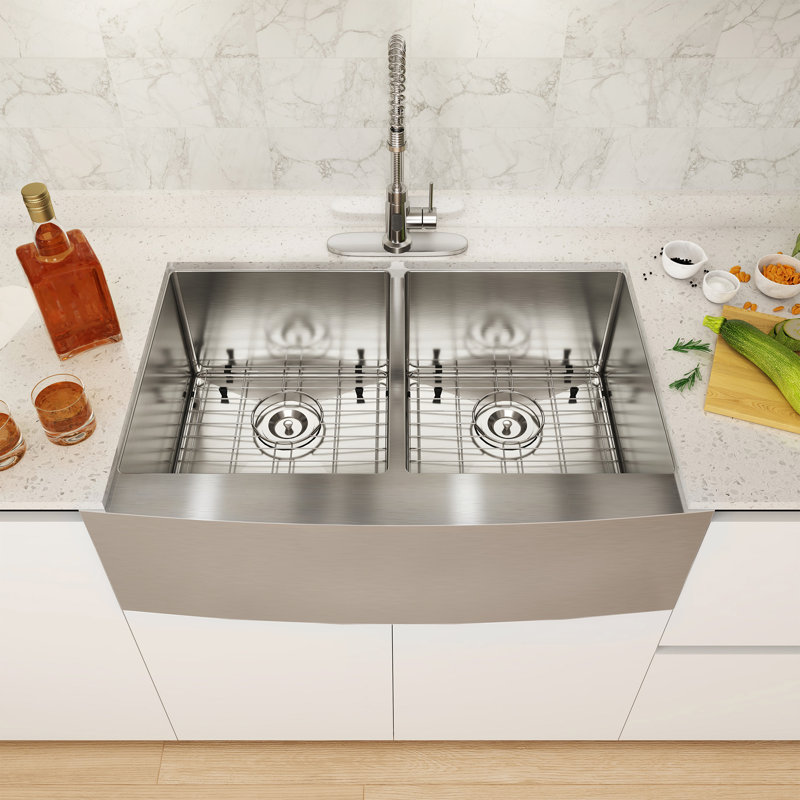 33'' L Double Bowl Stainless Steel Kitchen Sink