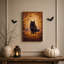 Art noir sur toile, "Chat noir dans la forêt d'automne dorée avec citrouilles"-1902455068